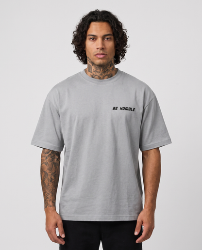 Grey x Black tee - front on model