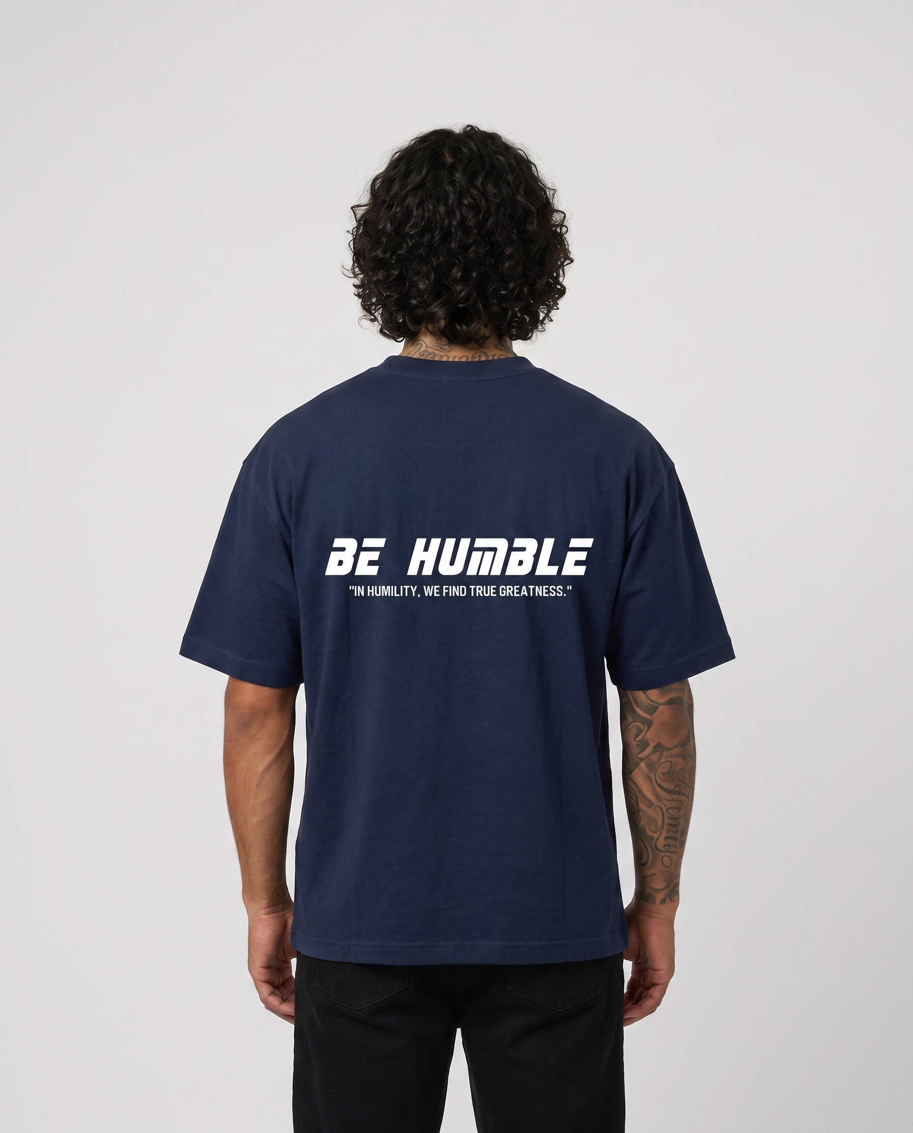 Navy Blue 24 tee - back on model