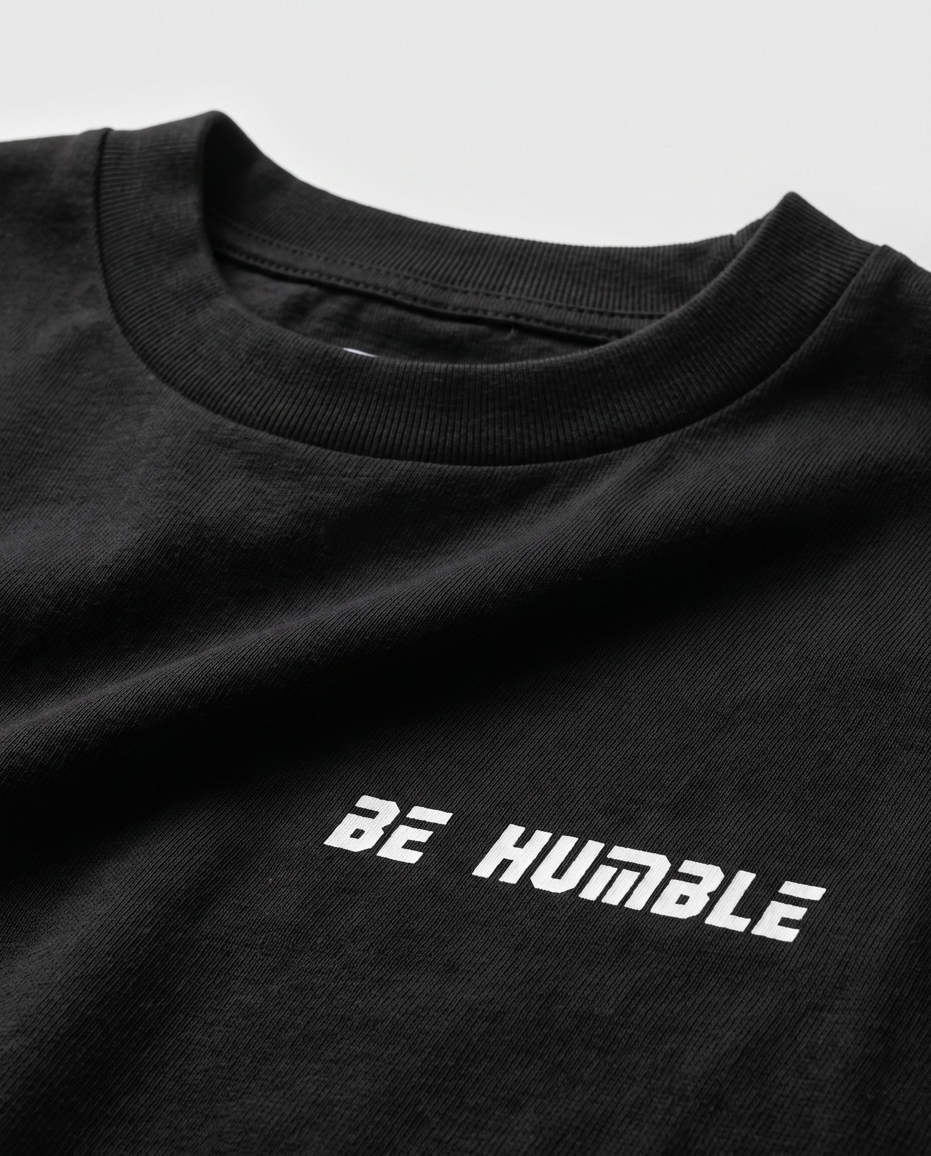 Initial Vintage Black tee - fabric and print detail