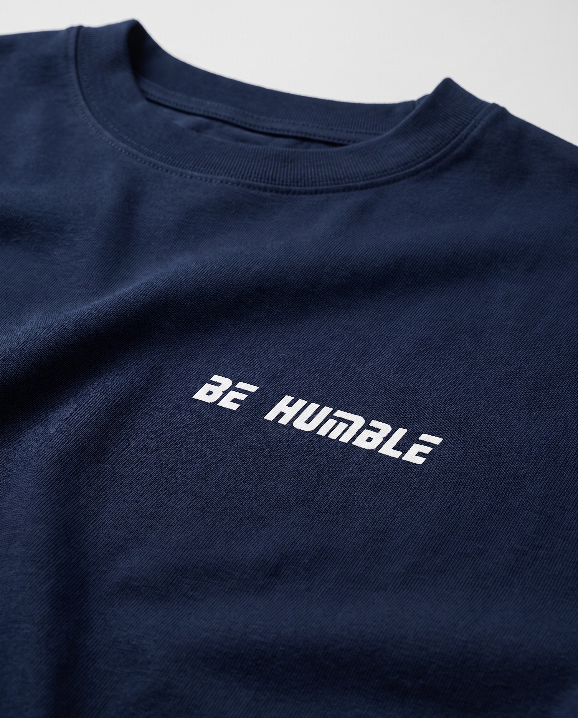 Navy Blue 24 tee - fabric and print detail